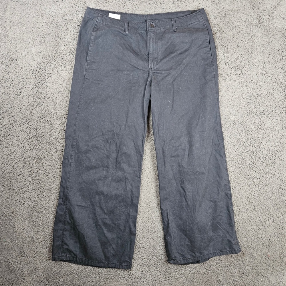 Levis Premium Womens Black Wide‎ Leg Pants Size 33 Cotton